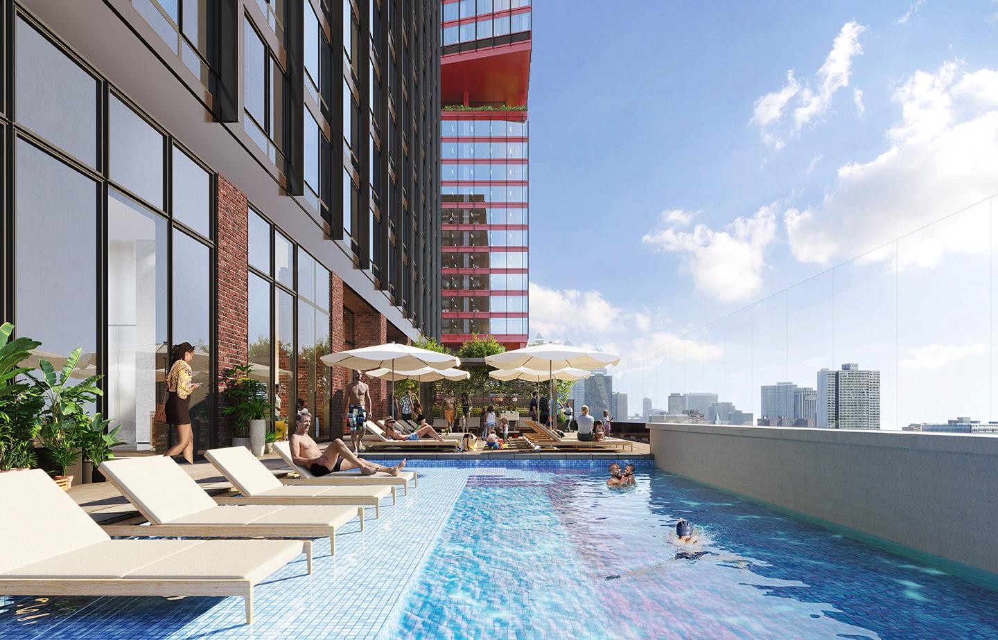 Amenity floor pool at 3025 jfk