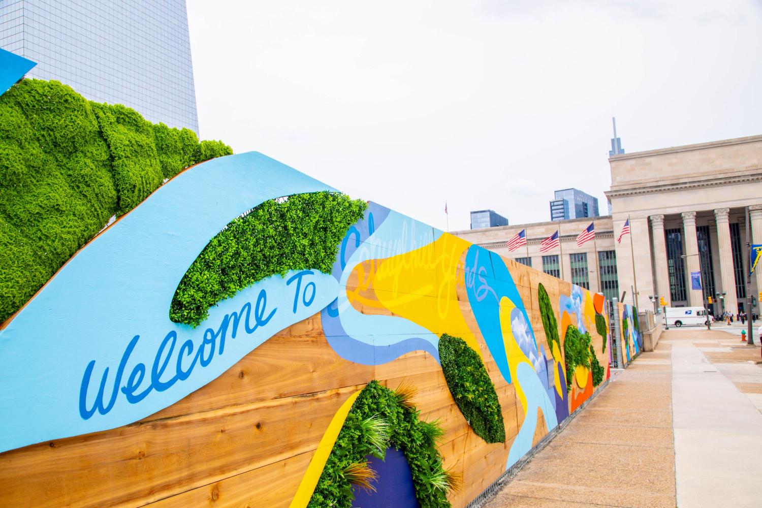 "It's Only Up From Here" Mural in Schuylkill Yards