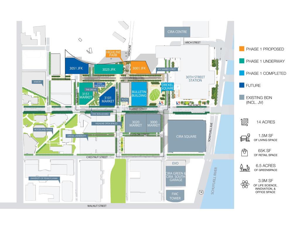 Schuylkill Yards Site Map